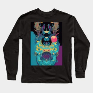 Colorful Year of the Rabbit 08 AI Art Long Sleeve T-Shirt